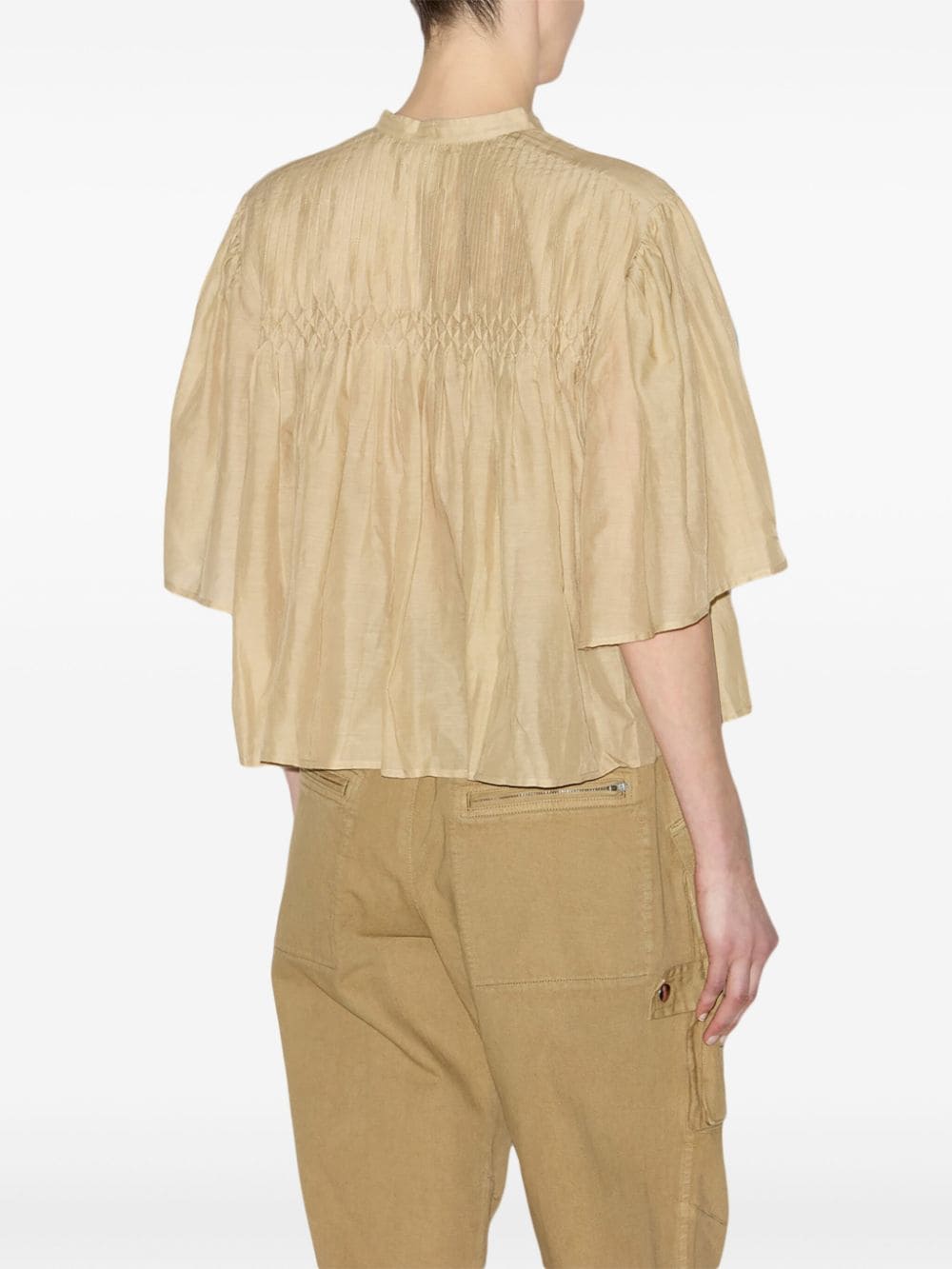 Shop Marant Etoile Destiny Pleat-detail Blouse In Neutrals