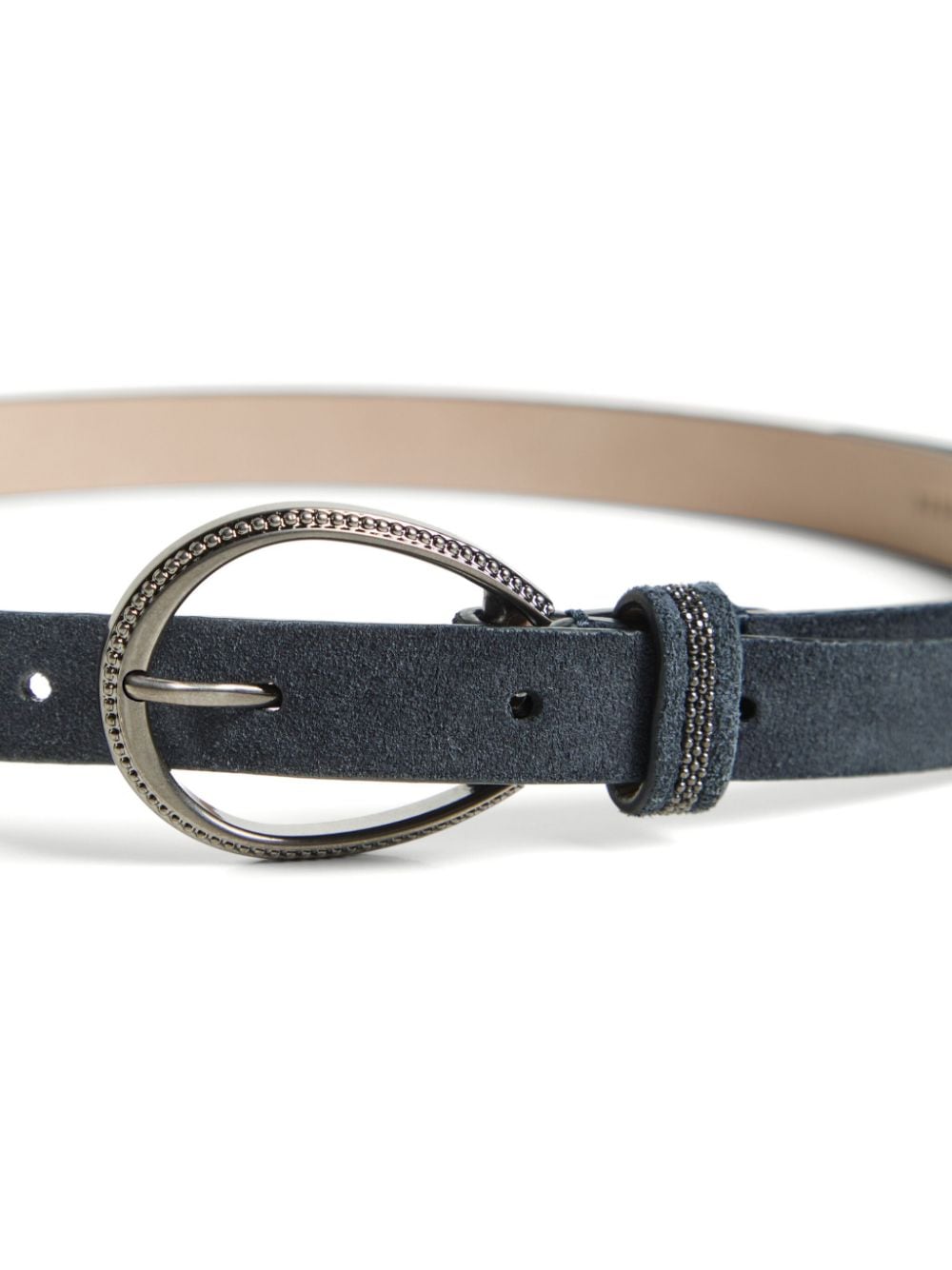 Brunello Cucinelli Kids suede monili belt - Blauw