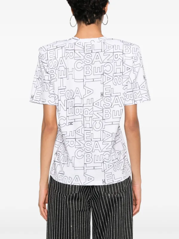 Elisabetta Franchi logo print T shirt White FARFETCH TR