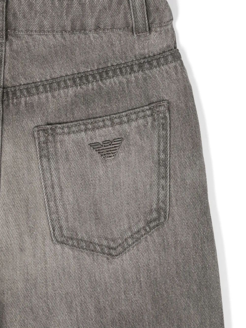 Emporio Armani Kids Gerafelde jeans met toelopende pijpen Grijs