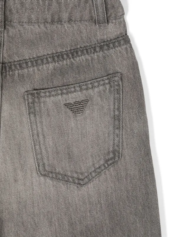 Emporio Armani Kids Distressed Tapered Jeans Grey FARFETCH GE