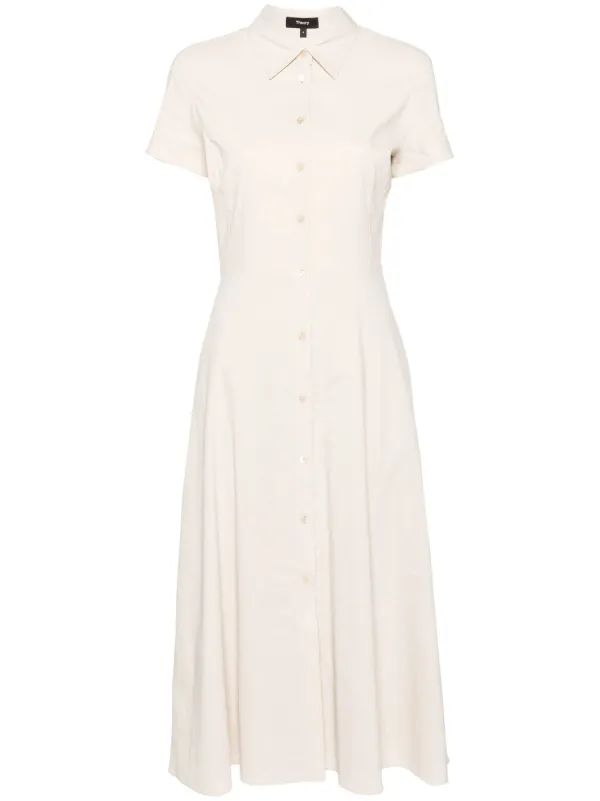 Theory short-sleeves Midi Shirt Dress Neutrals FARFETCH PH