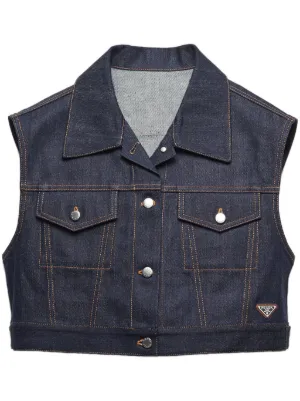 ベスト・ジレ PRADA Women Vests P567OHOOO1XV2F0008 Blue Women's Prada Waistcoats and gilets | Lyst