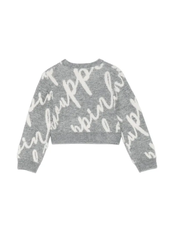 Pinko Kids logo-jacquard Sweater Grey FARFETCH GE