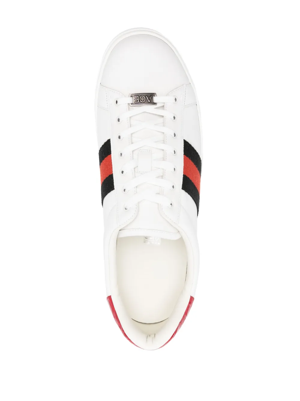 Gucci Ace leren sneakers met Web-afwerking Wit