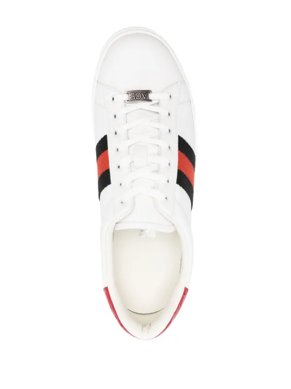 Gucci Ace web trim Leather Sneakers White FARFETCH CA