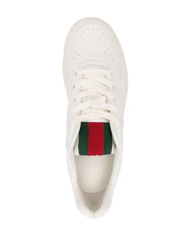 Gucci Re-Web Leather Sneakers | White | FARFETCH