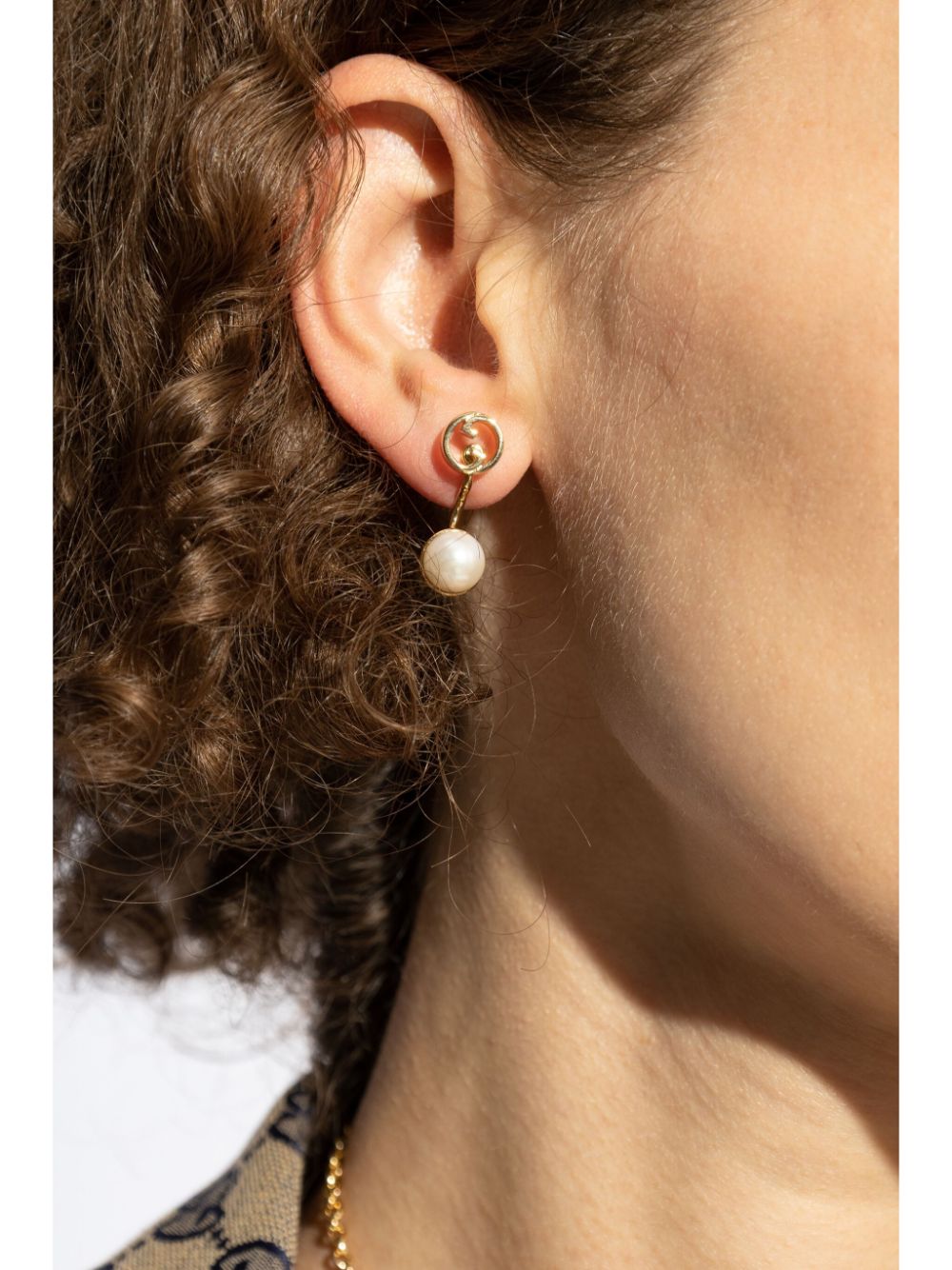 Gucci Blondie resin pearl drop earrings - Wit