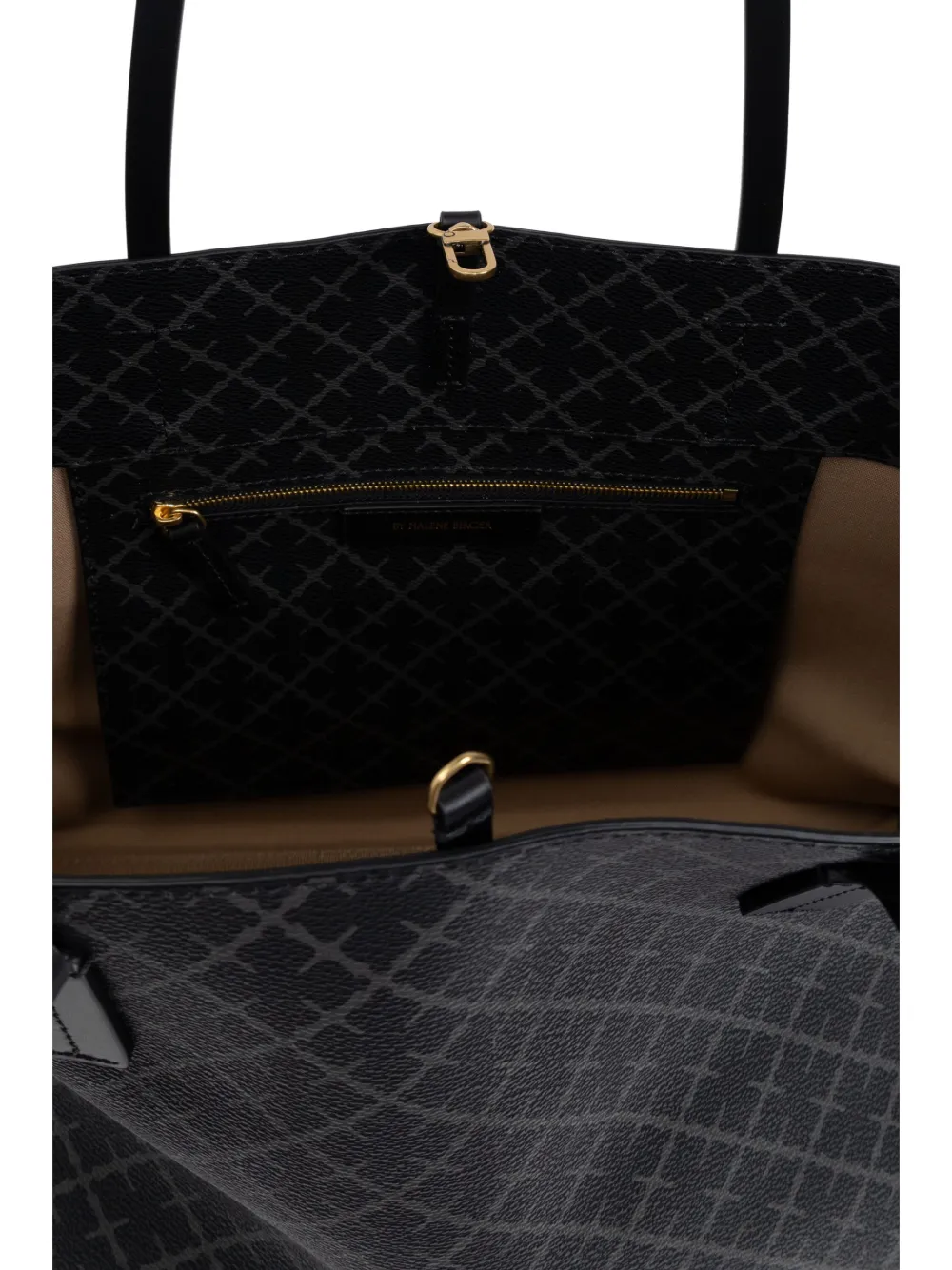 Shop By Malene Birger Abigail Printed Tote Bag In Black