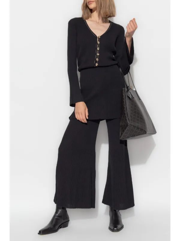 By Malene Birger Bolone Skirted wide-leg Trousers | Black