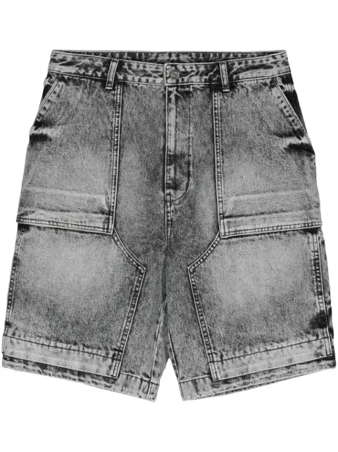 Juun.J acid-wash denim shorts