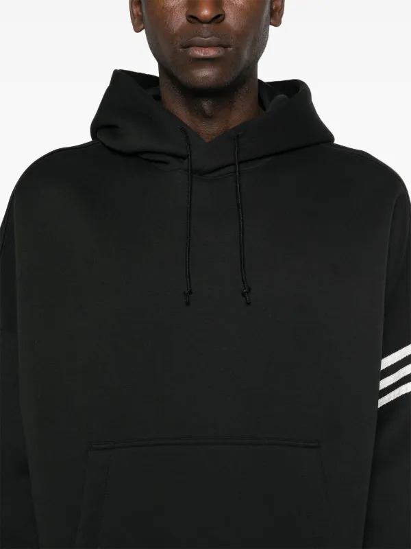 Adidas 3 Stripes Logo Hoodie Black FARFETCH SG