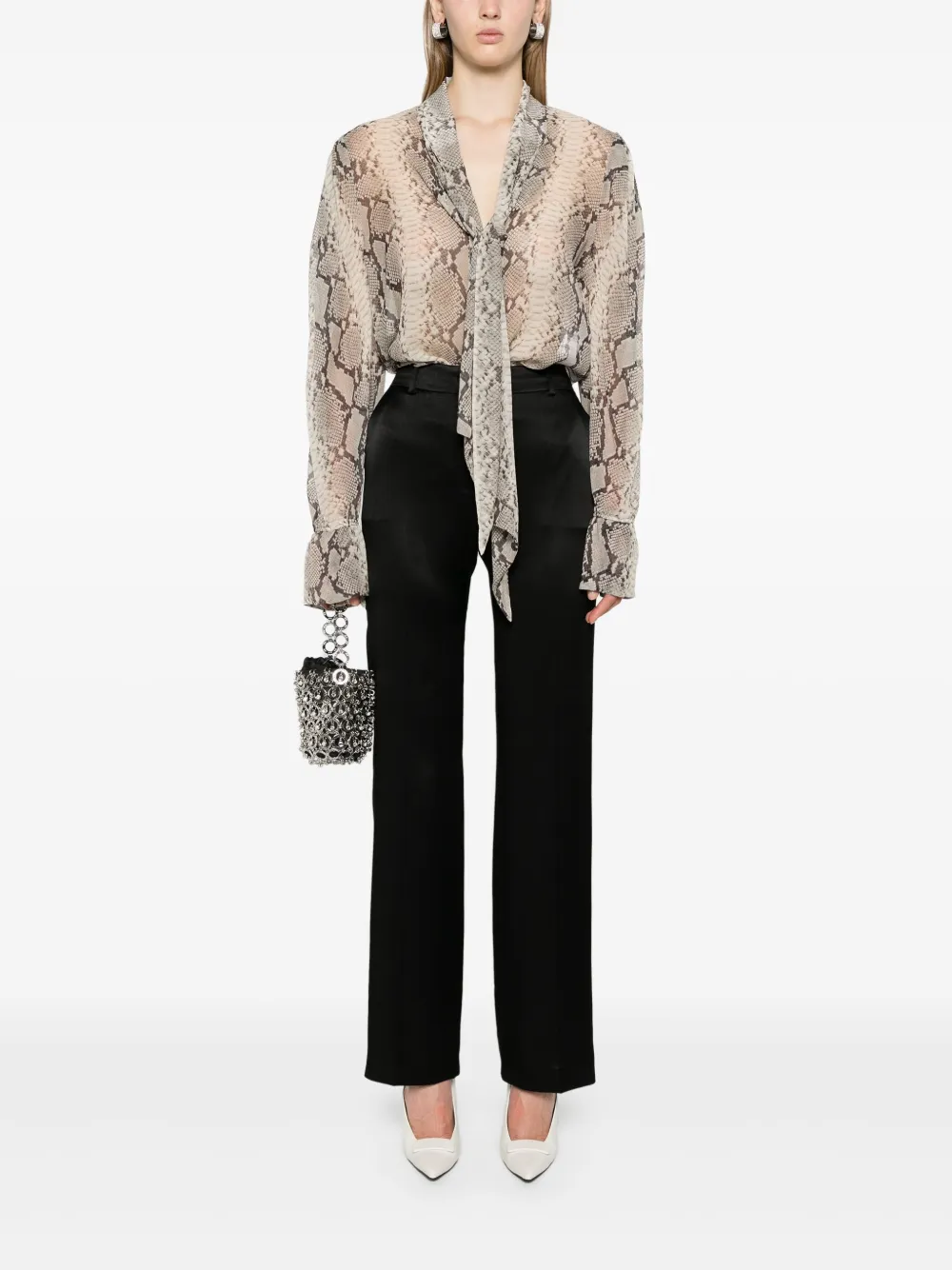Alberta Ferretti Straight plooibroek - Zwart