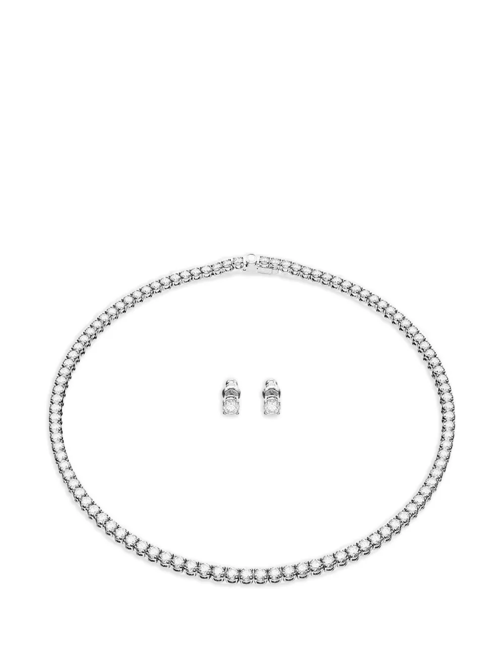 Swarovski Matrix Halsketten-Set - Silber