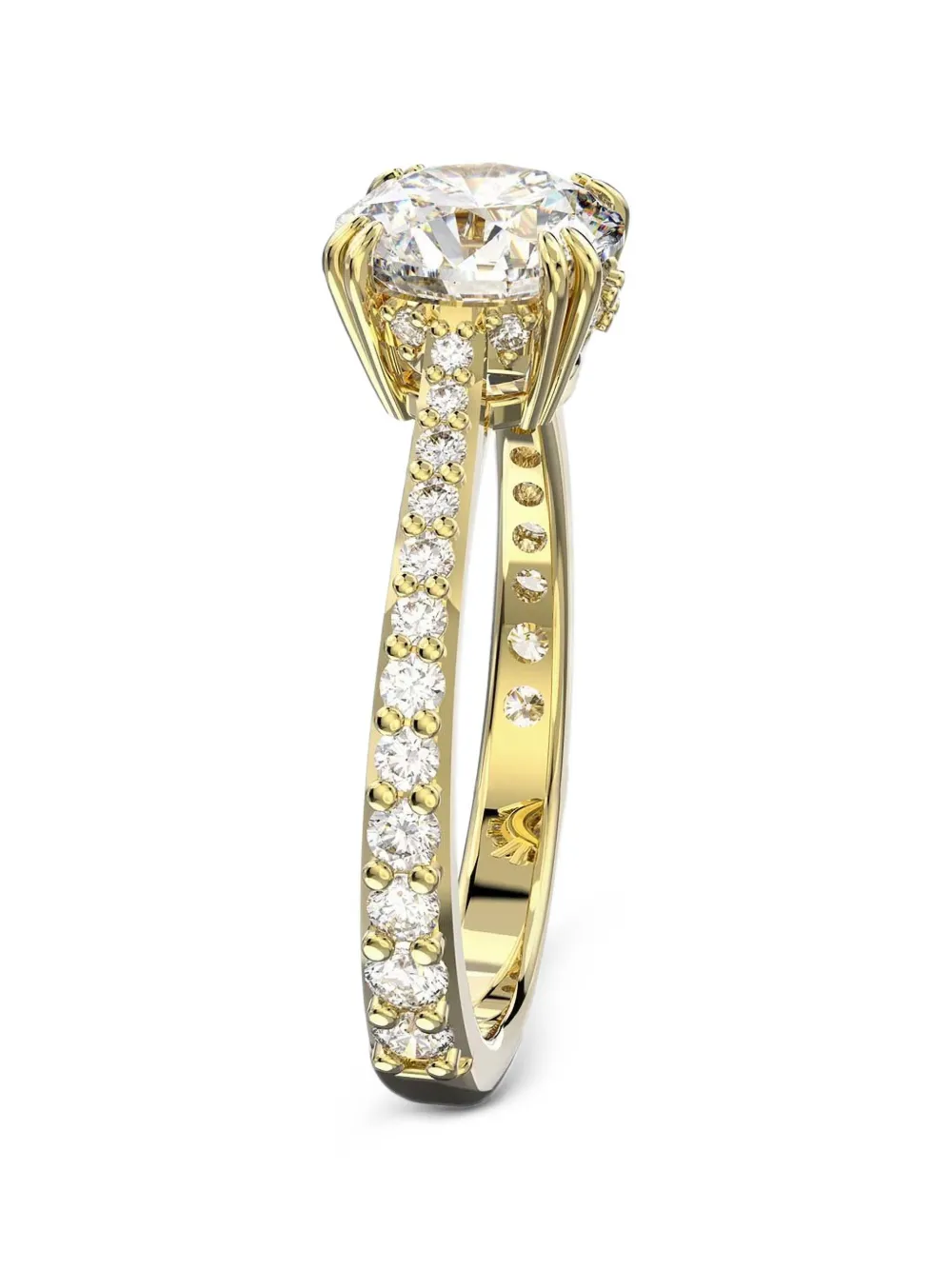 Swarovski crystal-embellished pavé ring - Gold