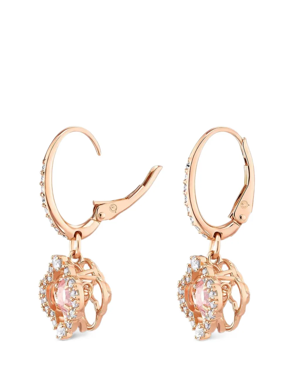 Swarovski Una crystal-embellished floral-motif earrings - Oro