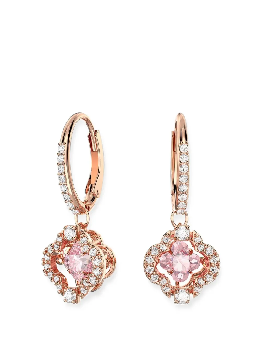 Swarovski Una crystal-embellished floral-motif earrings - Oro