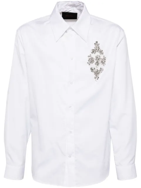Simone Rocha camisa de popelina con detalles de cristales