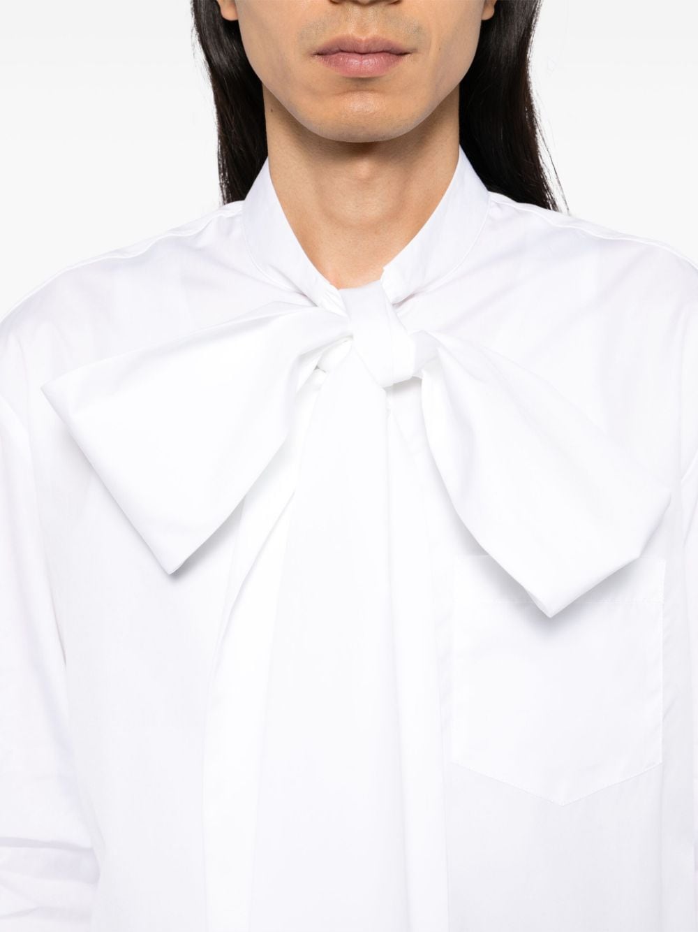 Shop Simone Rocha Front Bow Shirt In White