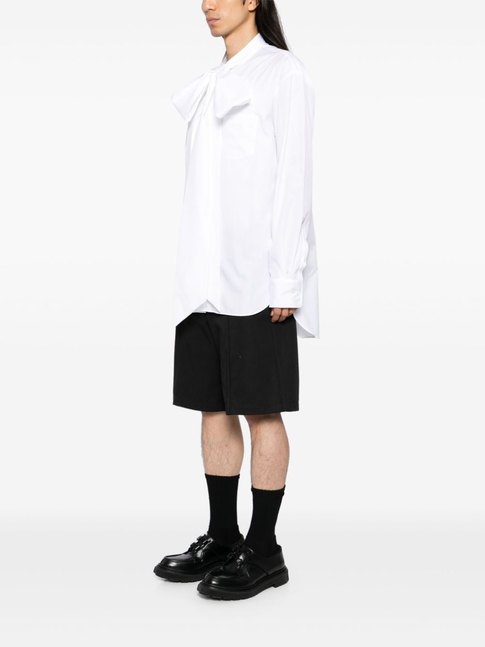 Shop Simone Rocha Front Bow Shirt In White