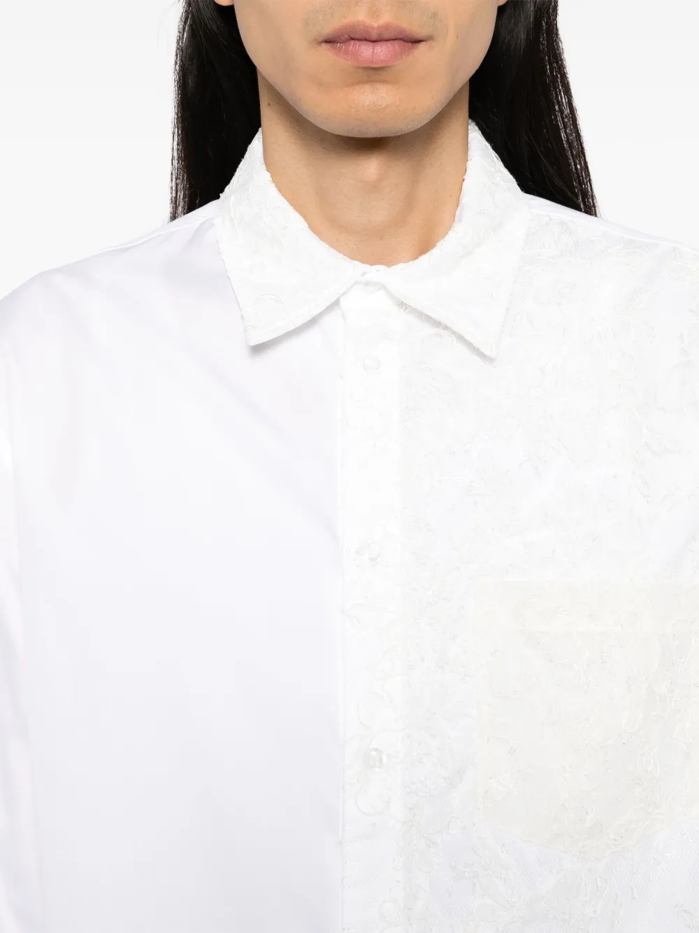 Simone Rocha Overhemd met kanten vlakken Wit