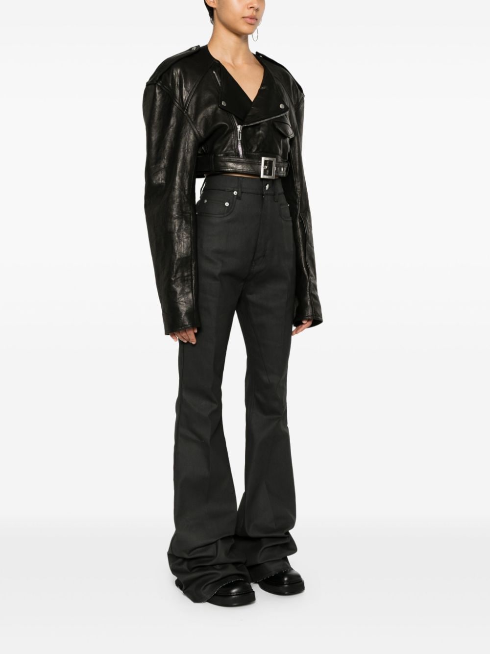 Shop Rick Owens Bolan High-waist Bootcut Jeans In Black