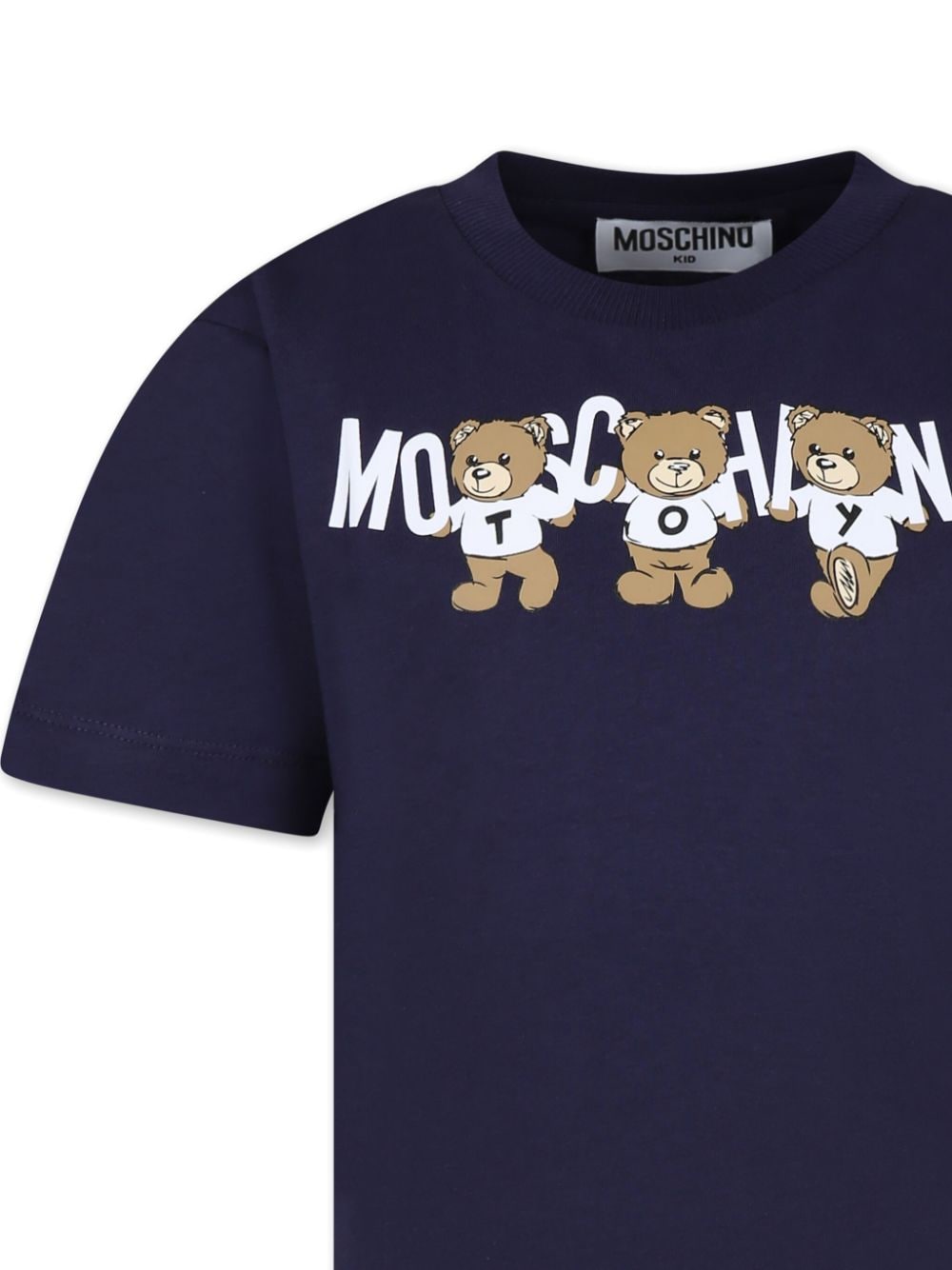 Shop Moschino Logo-print Cotton T-shirt In Blue