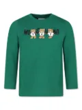 Moschino Kids Teddy Bear-print cotton T-shirt - Green