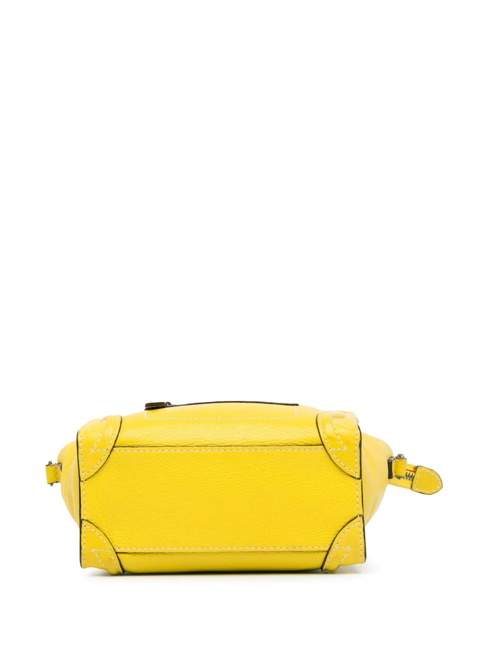 Pre-owned Celine 2012 Nano Luggage Tote Satchel In Yellow
