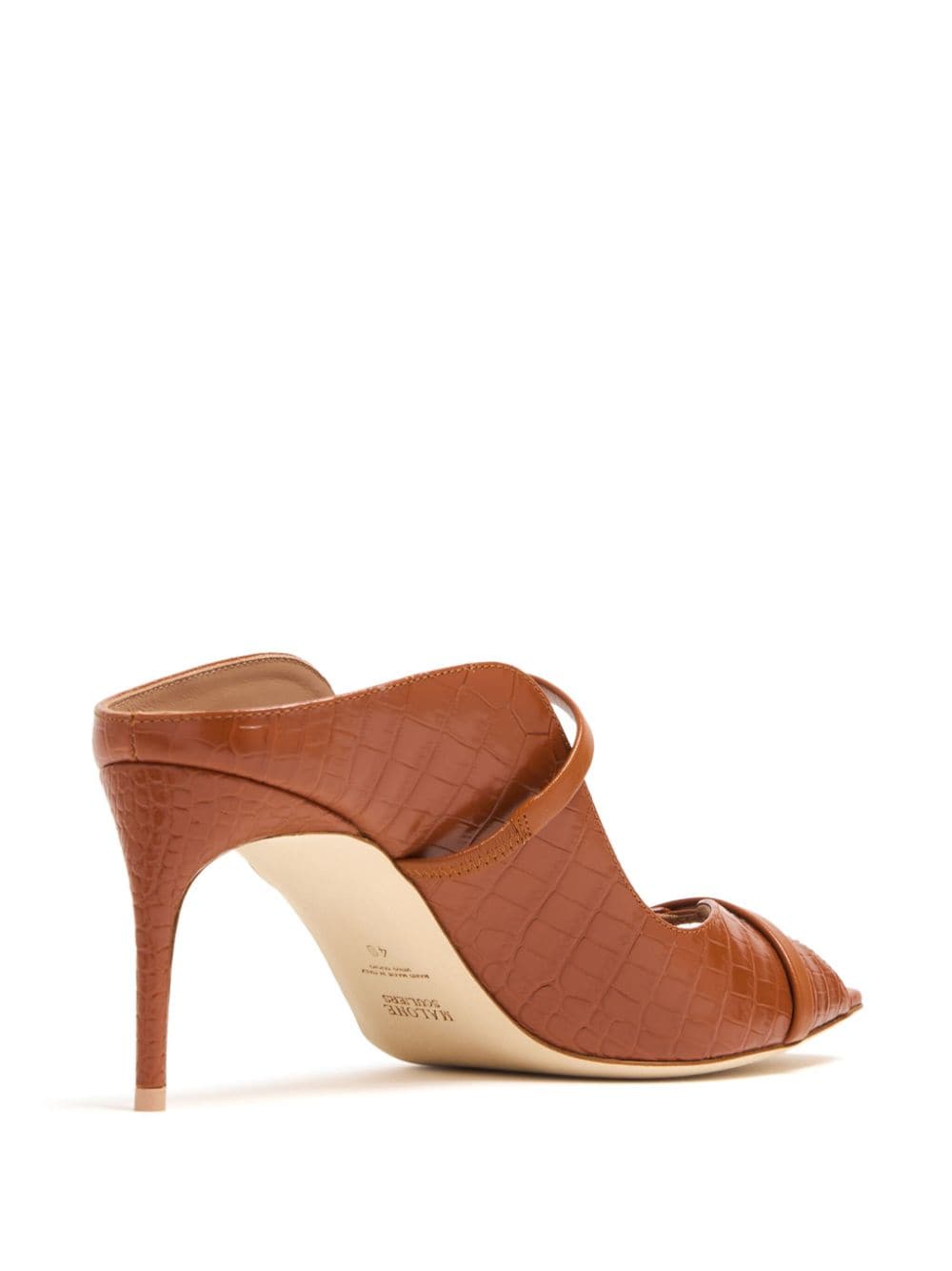 Shop Malone Souliers 70mm Noah Croco Mules In Braun