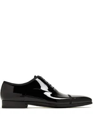 Giorgio Armani エナメルレザー レースアップシューズ | ブラック Giorgio Armani エナメルレザー レースアップシューズ | ブラック