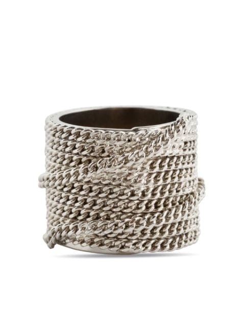 DRIES VAN NOTEN stacked cable-link ring