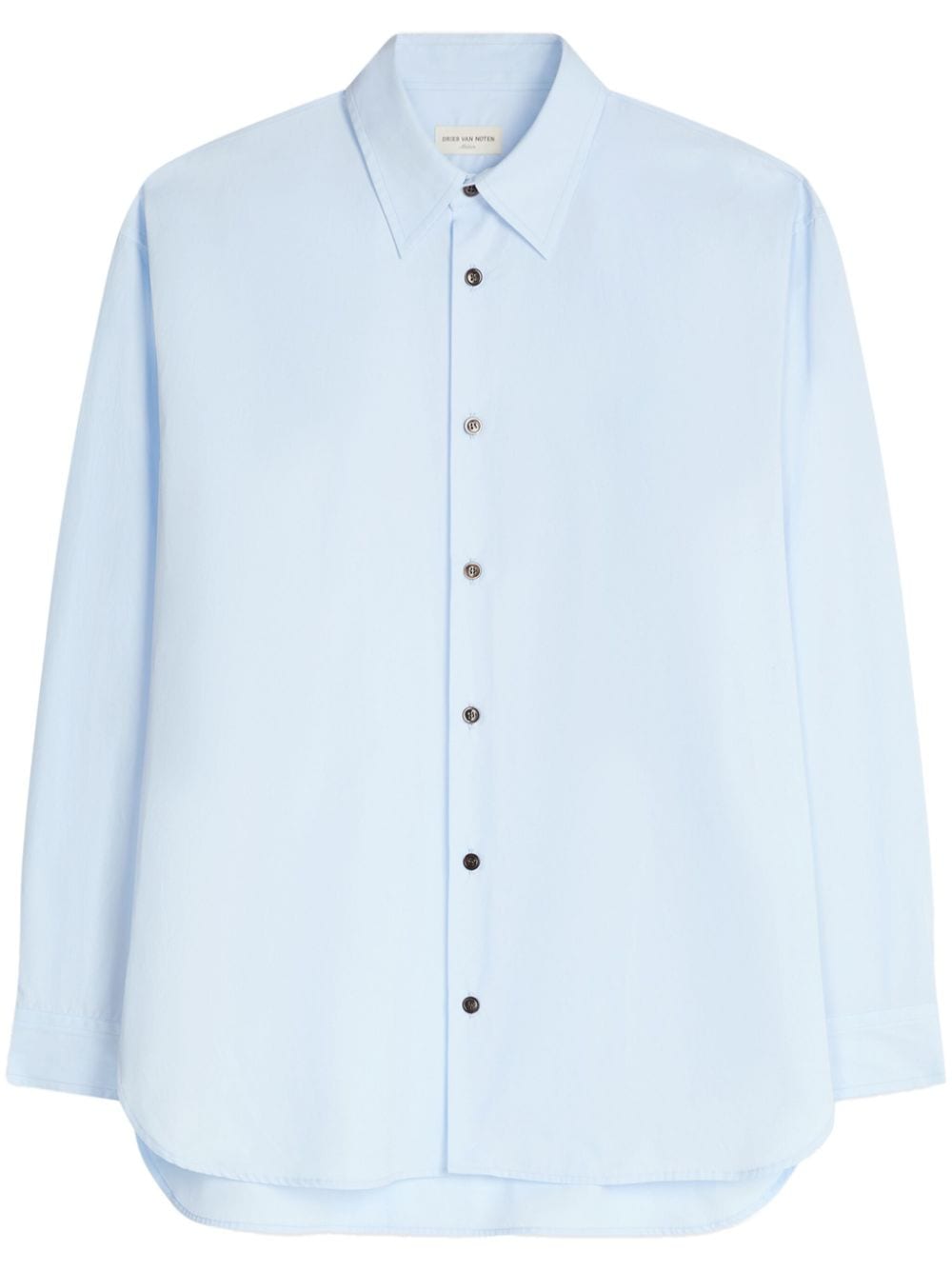 Shop Dries Van Noten Long-sleeve Cotton Shirt In Blue