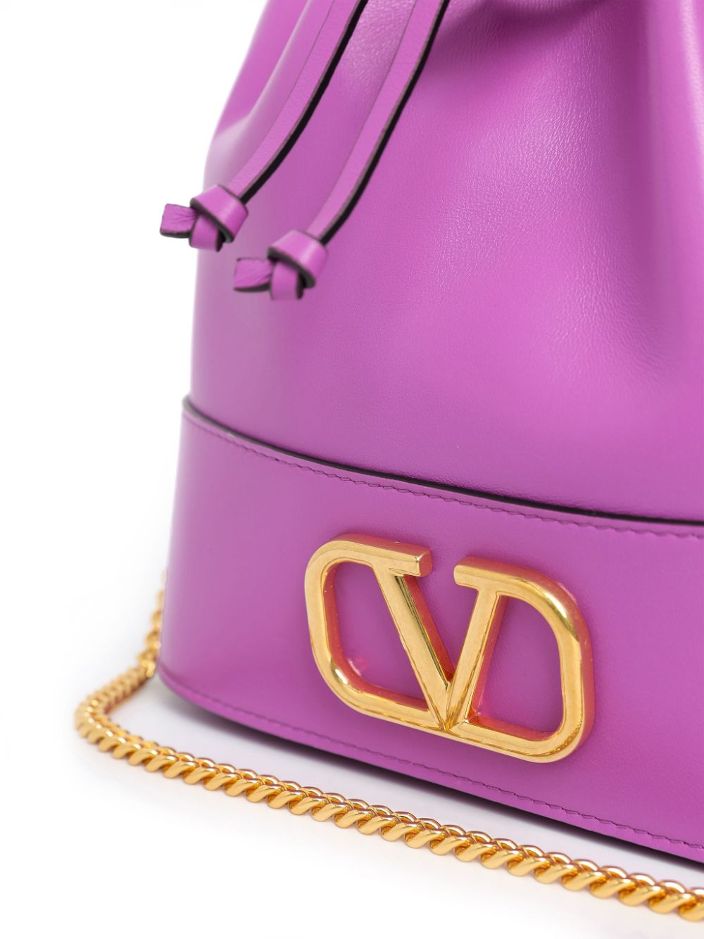 Shop Valentino Vlogo Bucket Shoulder Bag In Purple