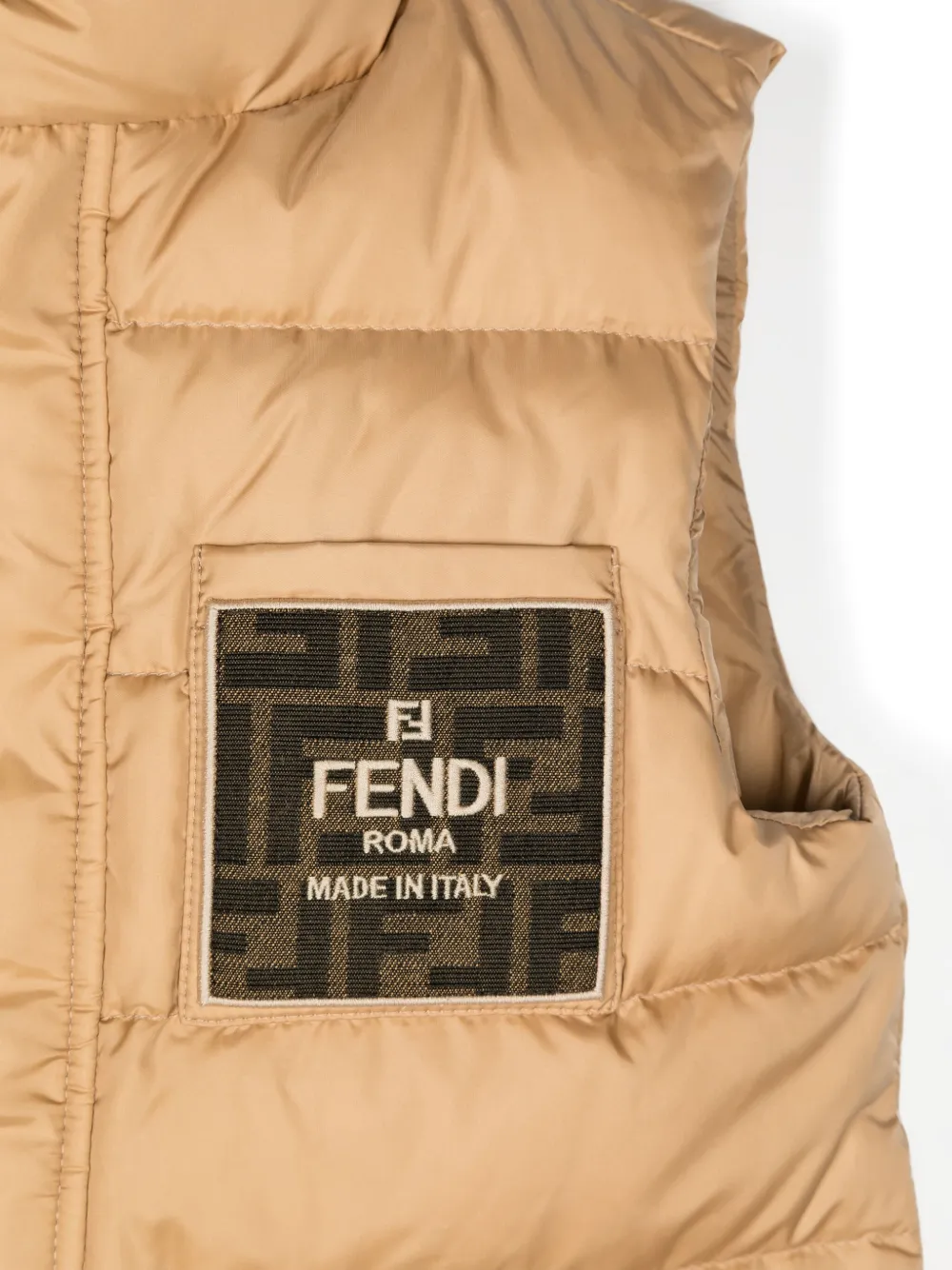 Fendi Kids Gewatteerd jack Beige