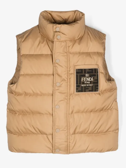 Fendi Kids logo-appliqué padded gilet