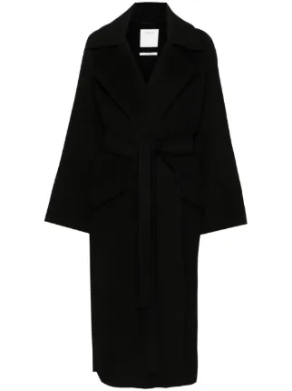 Sportmax ベルテッド ロングコート | ブラック | FARFETCH JP Sportmax ベルテッド ロングコート | ブラック | FARFETCH JP