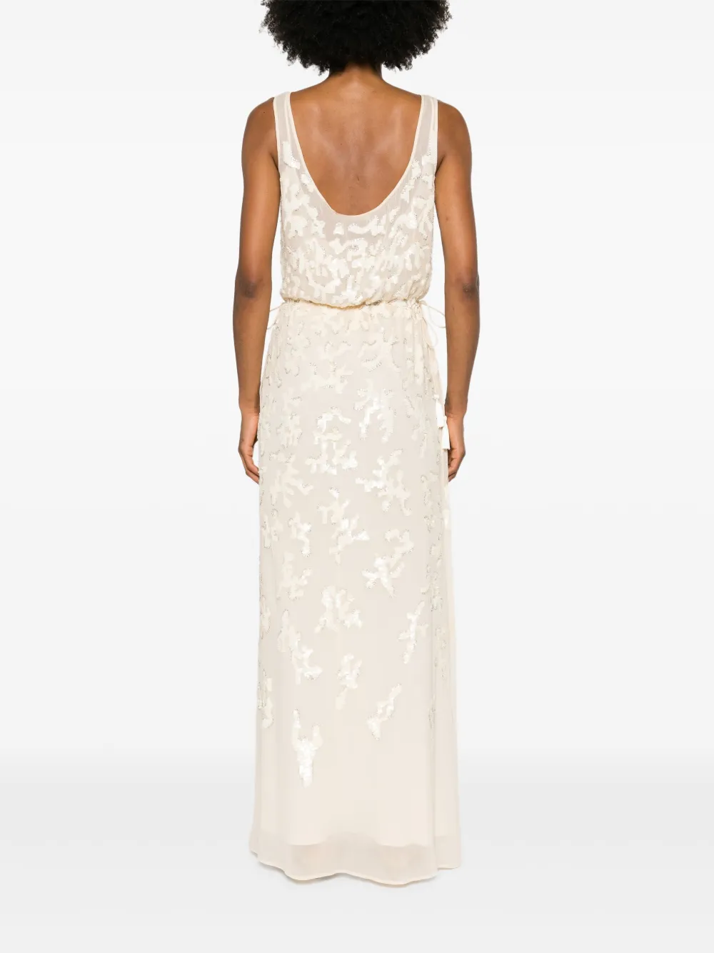 Max Mara Jazz maxi-jurk verfraaid met pailletten Beige