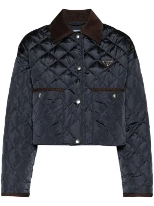 PRADA プラダ レディース ファー キルティング ブルゾン リバーシブル キルティングジャケット | ブランド古着の買取