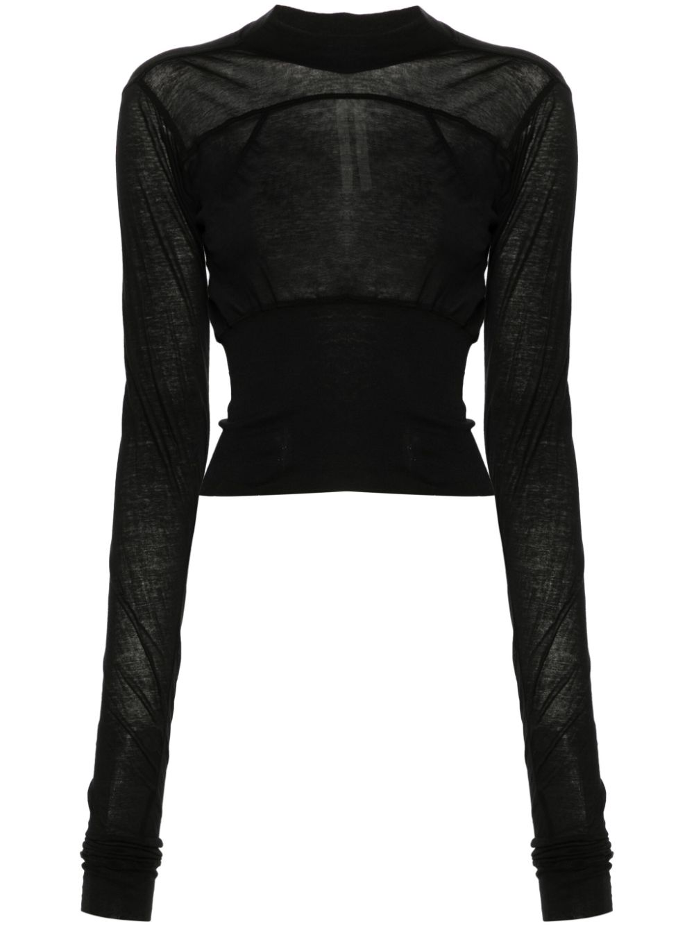 Rick Owens crew-neck cropped T-shirt - Black