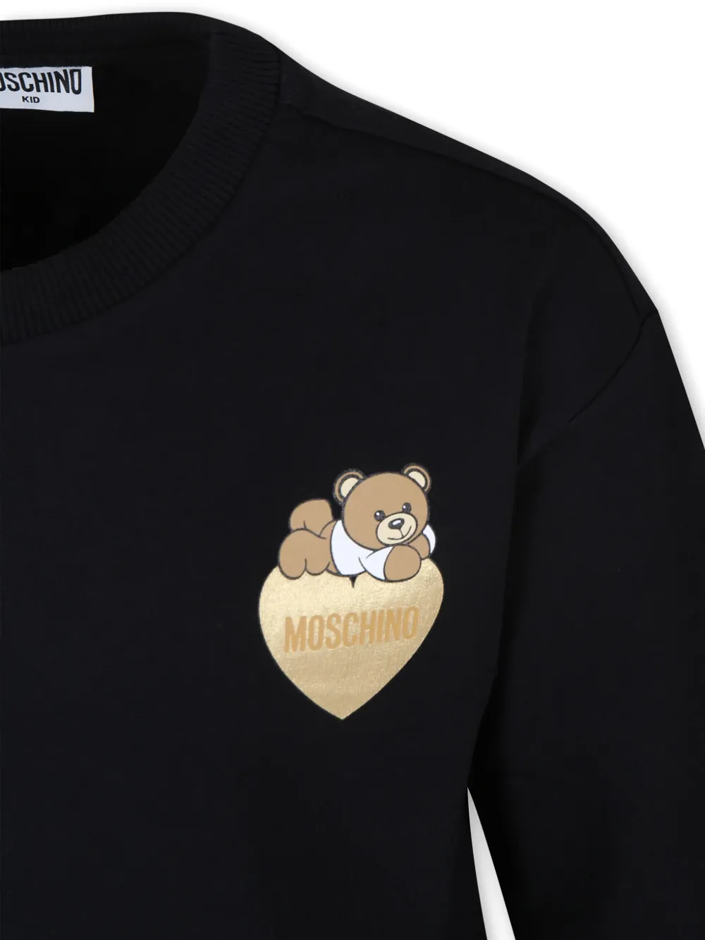 Moschino Kids Jurk van katoen en elastaan Zwart