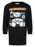 Moschino Kids Teddy Bear-print long-sleeve dress - Black