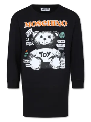 Moschino Kids テディベア バルーンスリーブ ワンピース | ブラック 