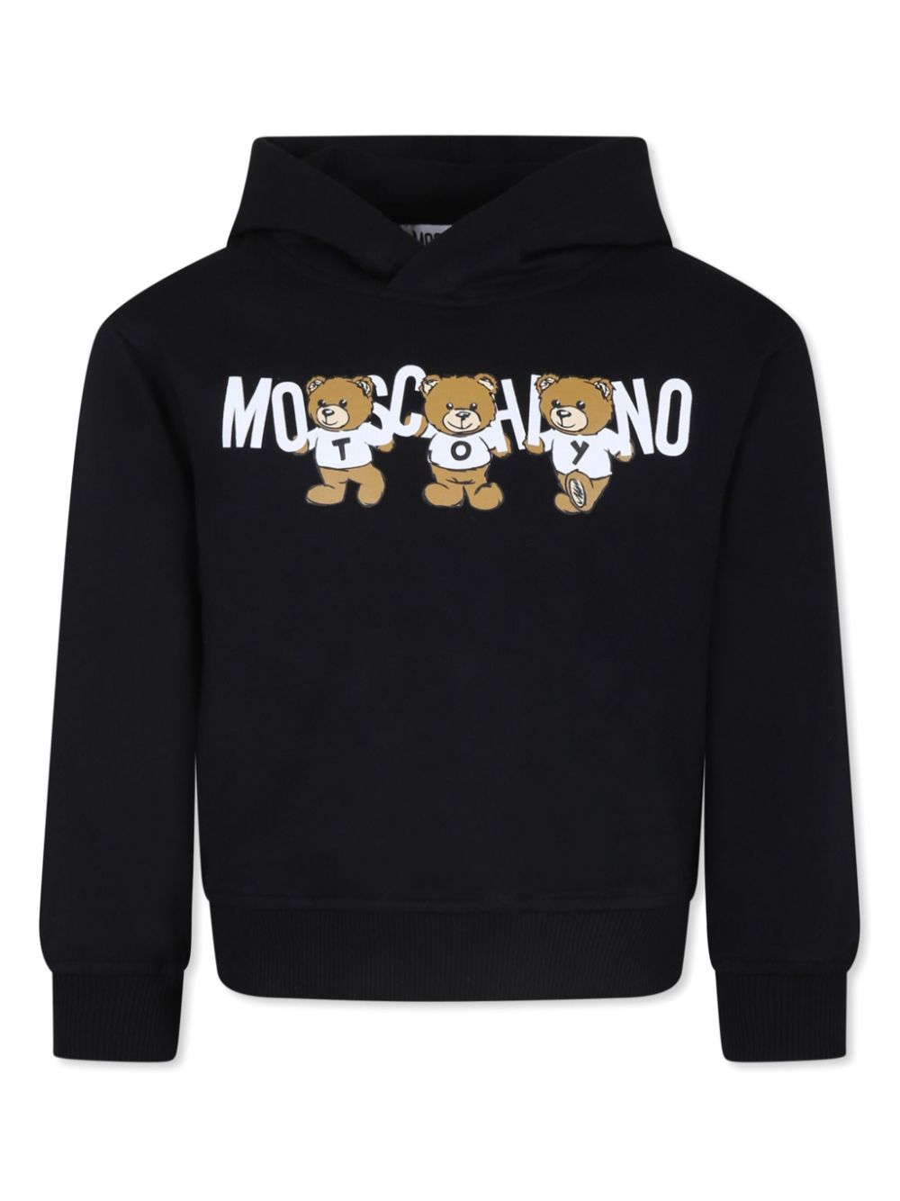 Moschino Kids' Logo-print Cotton Hoodie In Black
