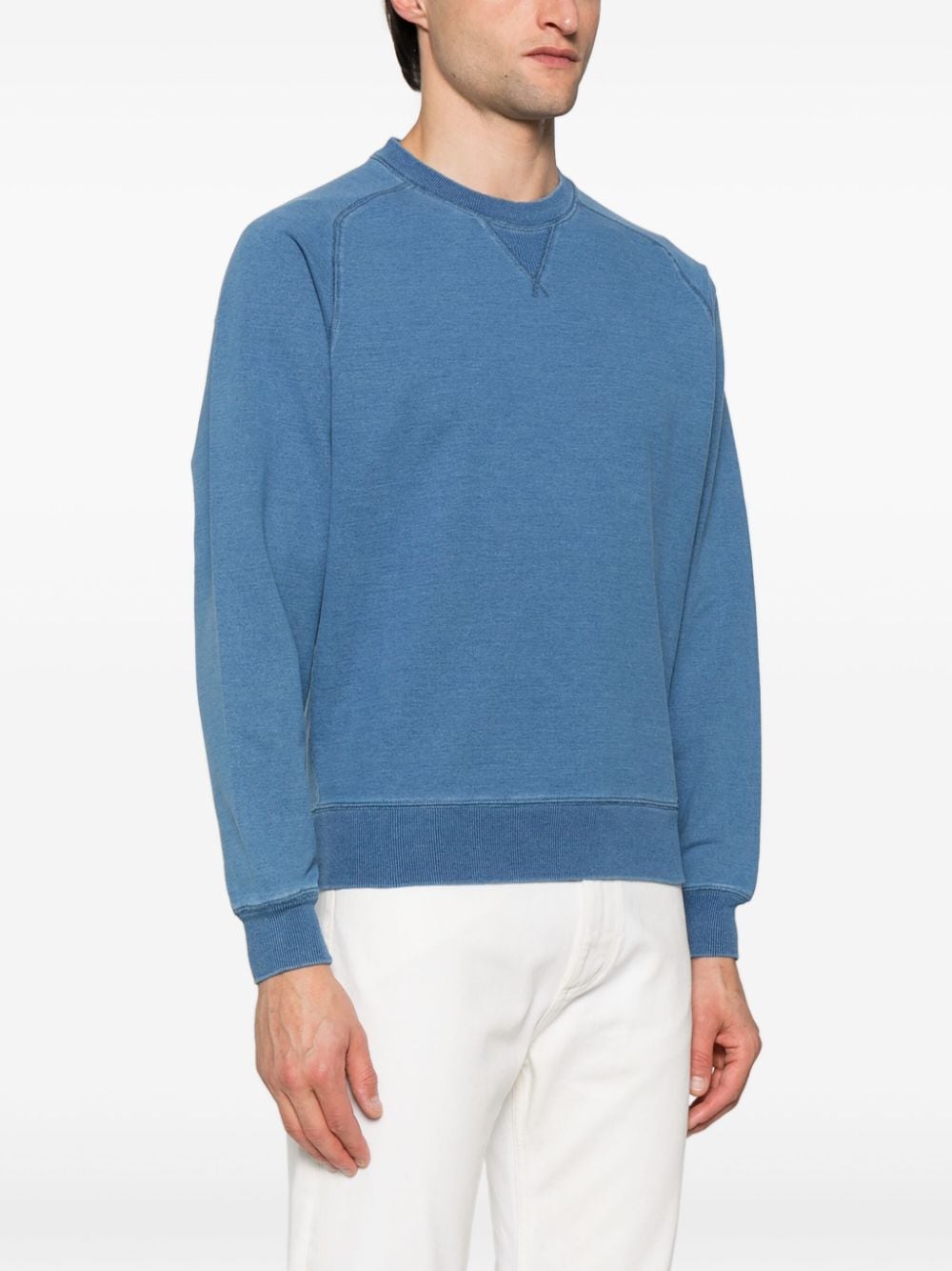 Shop Tom Ford Crew-neck Raglan Sweatshirt In Blue