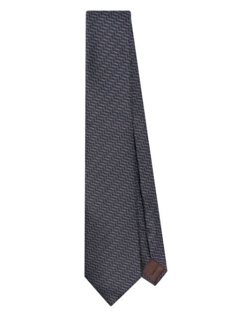 Giorgio Armani patterned-jacquard silk tie Men