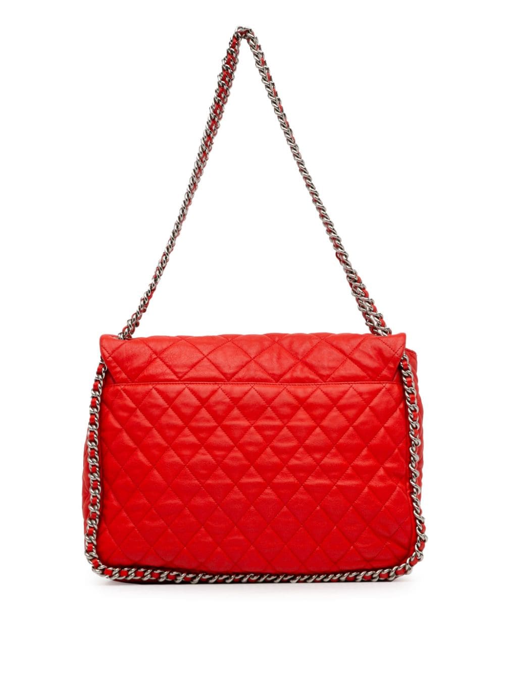 CHANEL Pre-Owned 2011 Maxi Washed lamsleren Chain Around Flap schoudertas - Rood