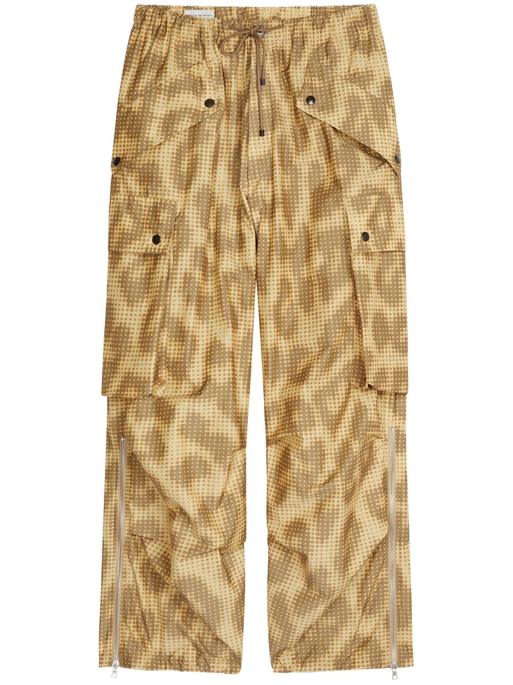 DRIES VAN NOTEN leopard-print cargo trousers - Neutrals