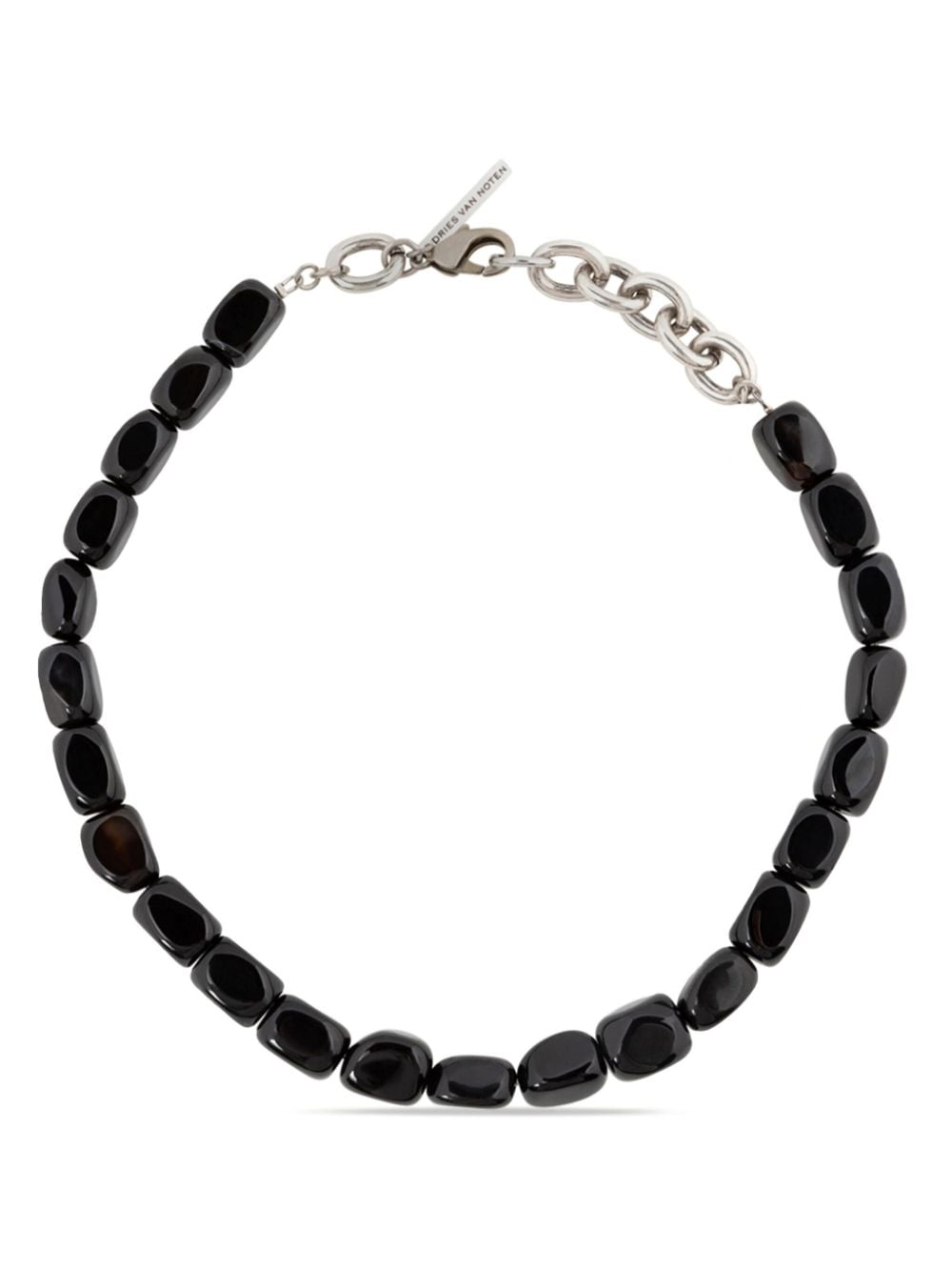 Dries Van Noten Gemstone-embellished Beaded Necklace In 900 Black