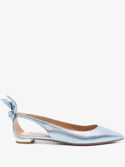 Aquazzura Bow Tie leather ballerinas